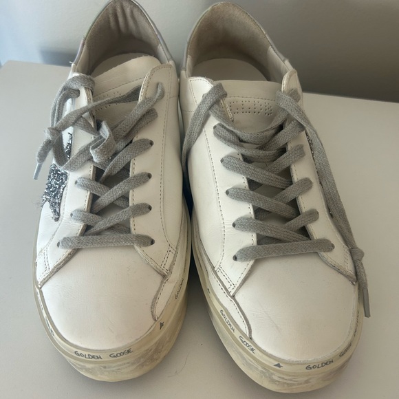 Golden Goose Hi Star White Glitter Star Mirror Heel - Picture 7 of 7